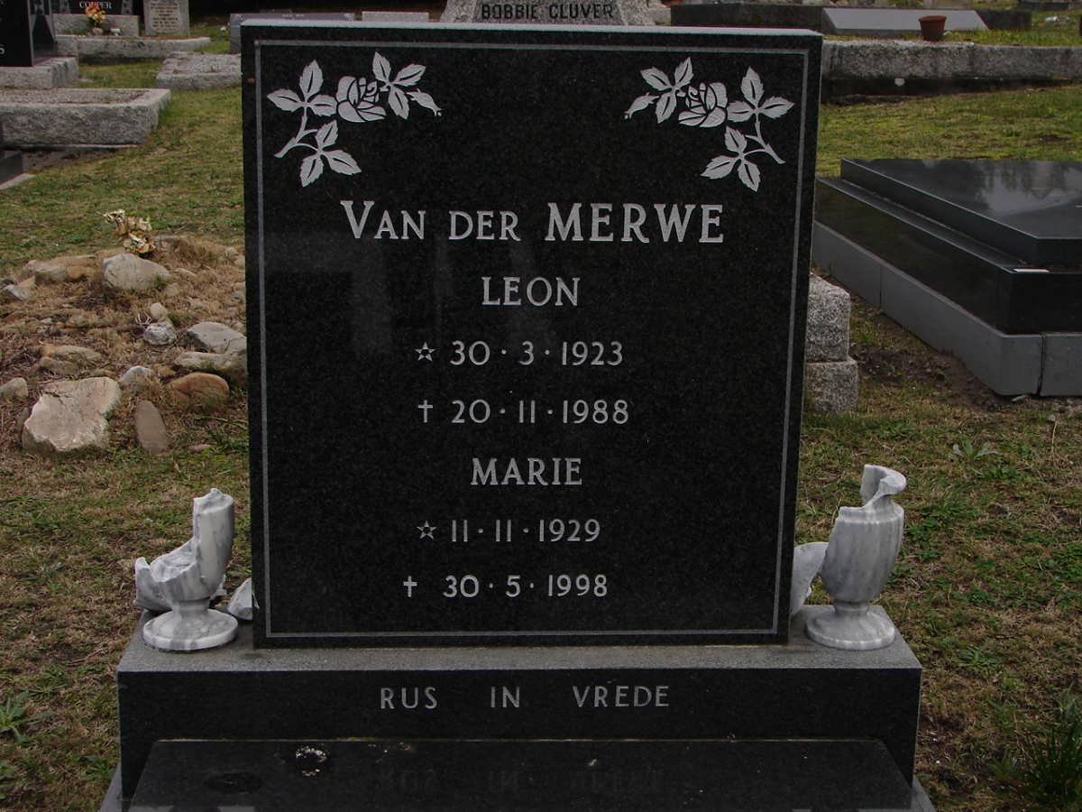 MERWE Leon, van der 1923-1988 &amp; Marie 1929-1998