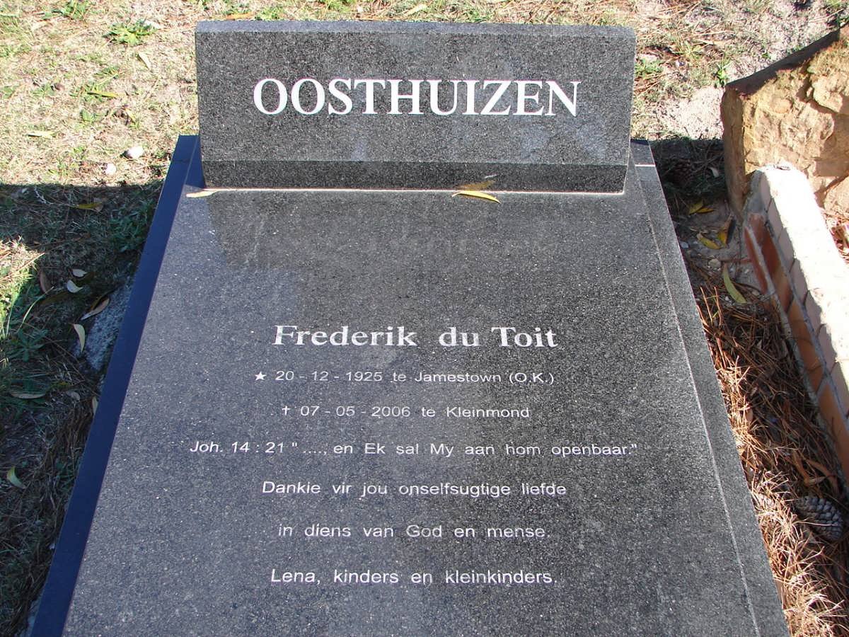 OOSTHUIZEN Frederik du Toit 1925-2006