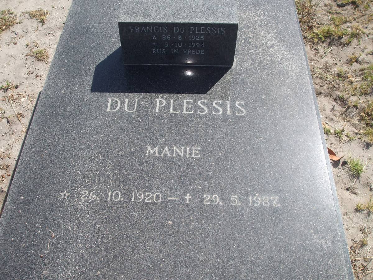 PLESSIS Manie, du 1920-1987 &amp; Francis 1925-1994