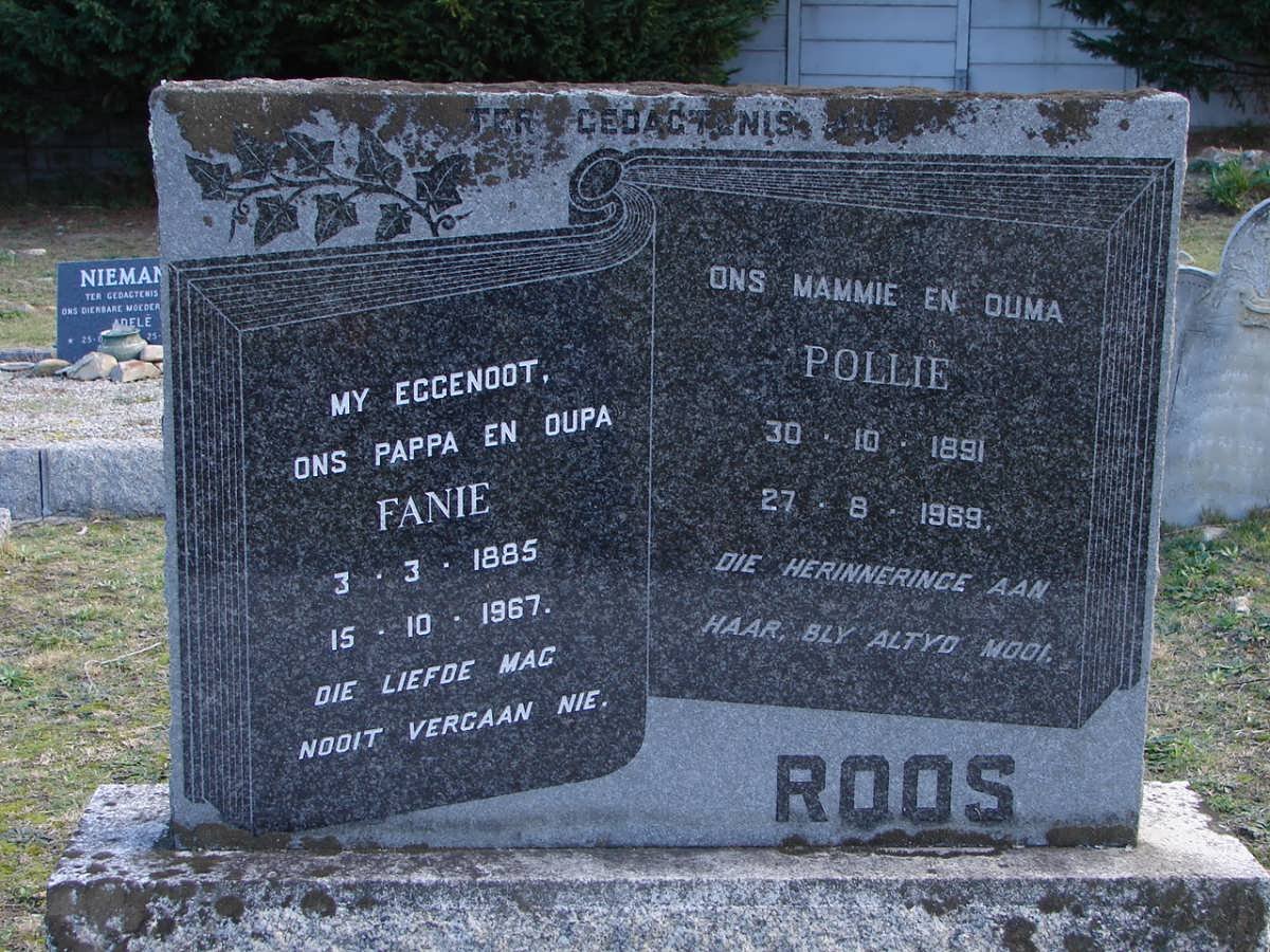 ROOS Fanie 1885-1967 &amp; Pollie 1891-1969
