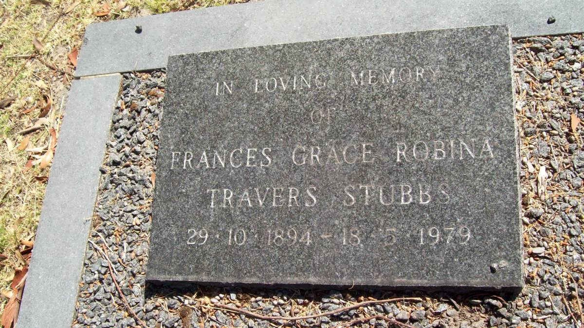 STUBBS Frances Grace Robina Travers 1894-1979