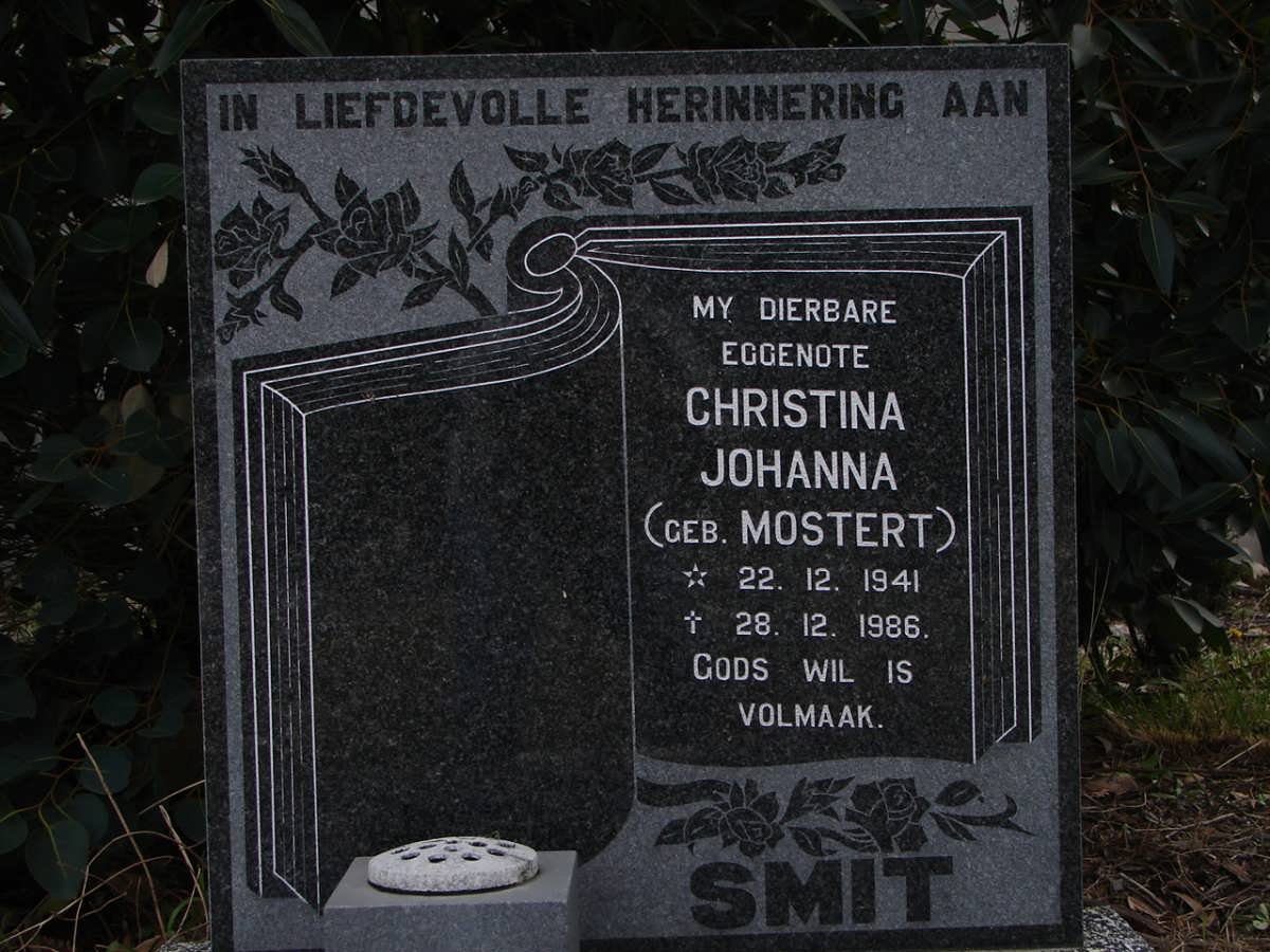 SMIT Christina Johanna nee MOSTERT 1941-1986