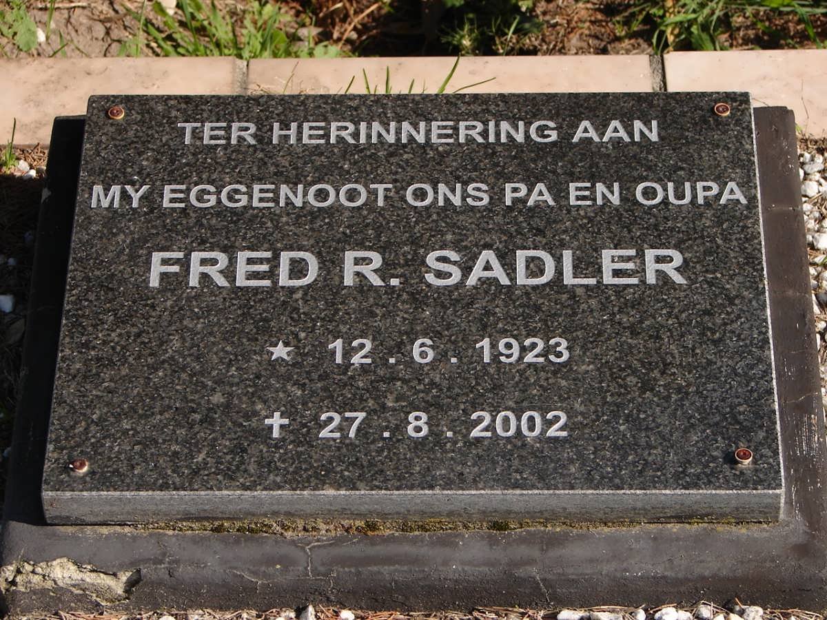 SADLER Fred R. 1923-2002