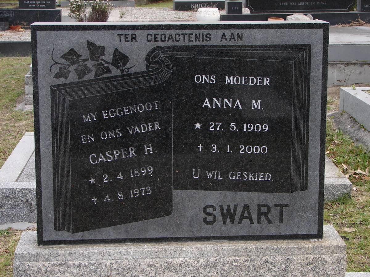 SWART Casper H. 1899-1973 &amp; Anna M. 1909-2000