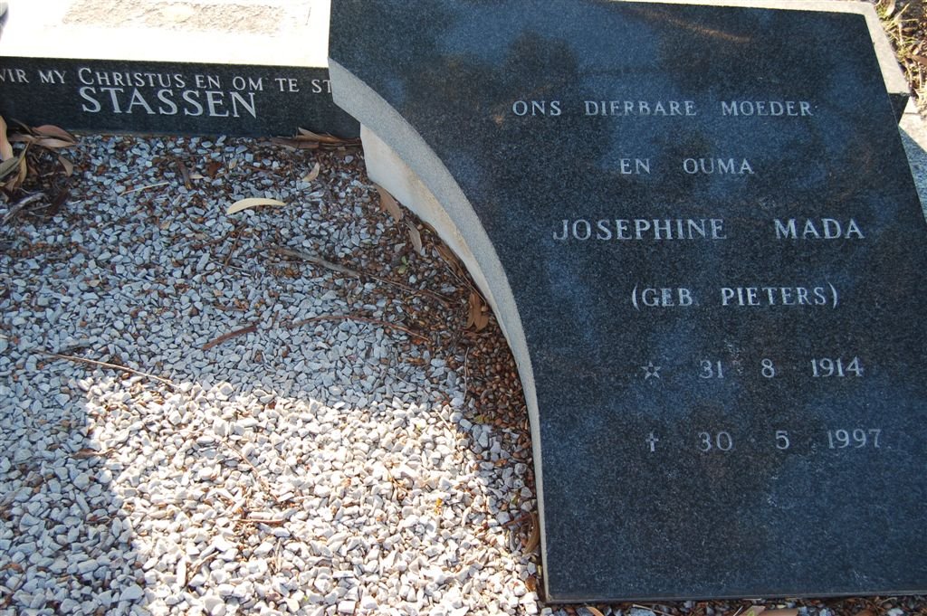 STASSEN Josephine Mada nee PIETERS 1914-1997