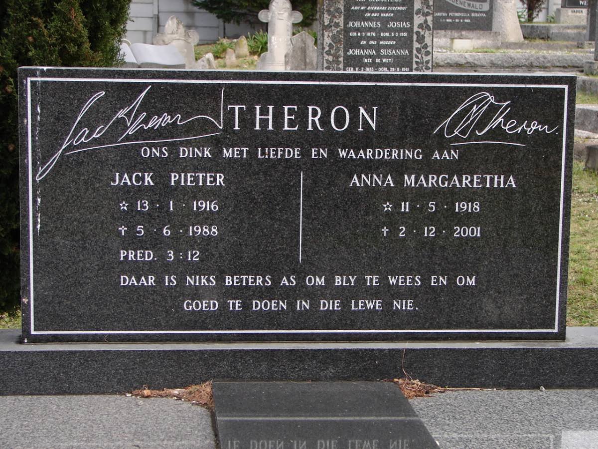 THERON Jack Pieter 1916-1988 &amp; Anna Margaretha 1918-2001
