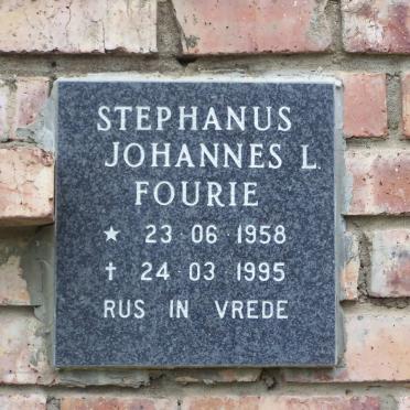 FOURIE Stephanus Johannes L. 1958-1995