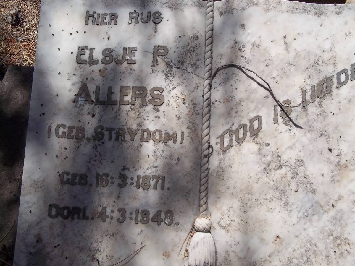 ALLERS Elsje P. nee STRYDOM 1871-1948