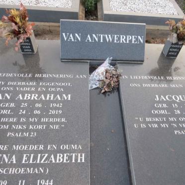 ANTWERPEN Jan Abraham 1942-2019 & Magdalena Elizabeth SCHOEMAN 1944-2020 :: ANTWERPEN Jacques 1975-2017_1
