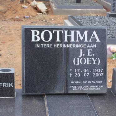 BOTHMA J.E. 1937-2007
