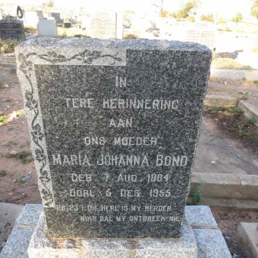 BOND Maria Johanna 1884-1955