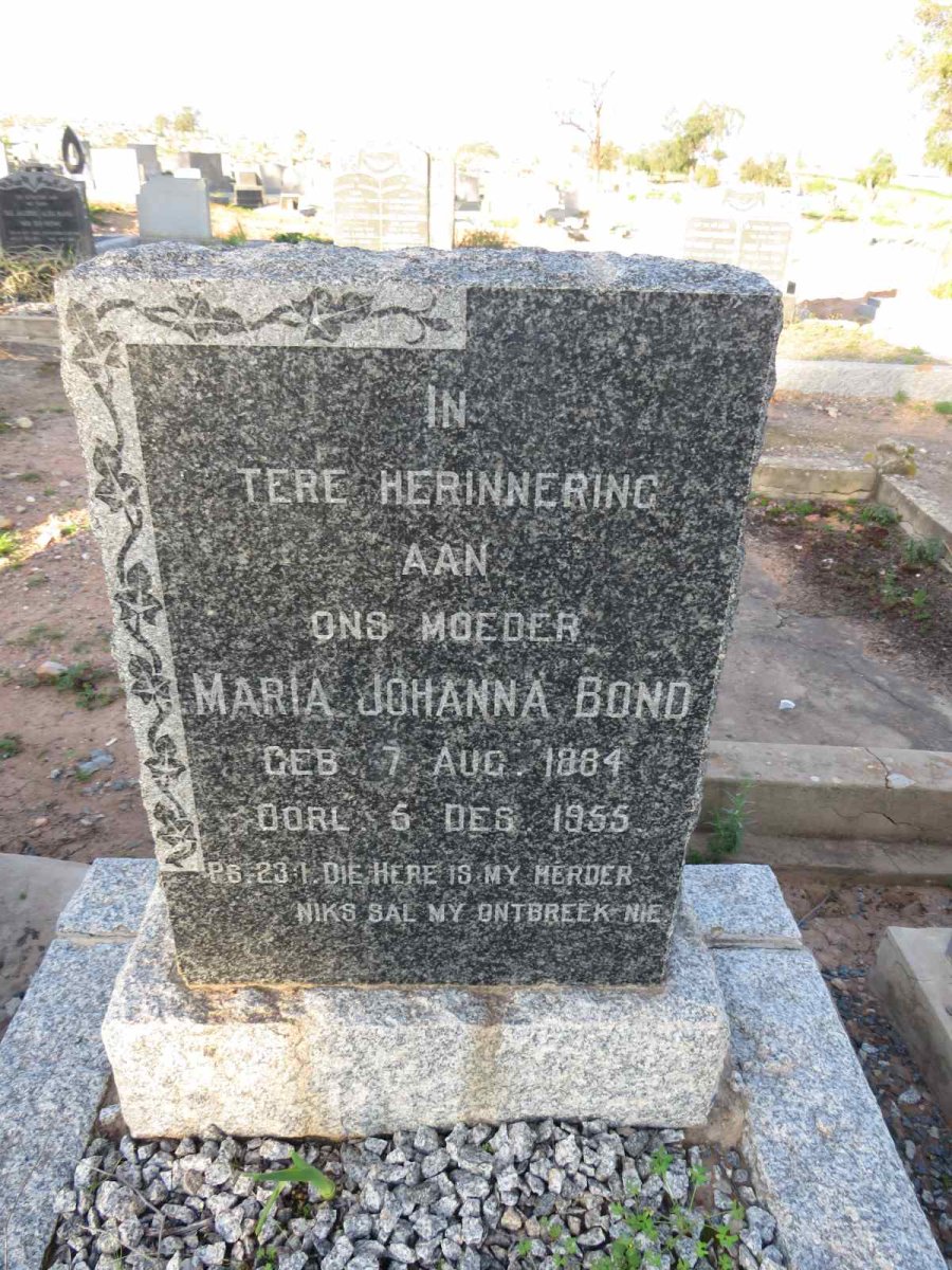 BOND Maria Johanna 1884-1955