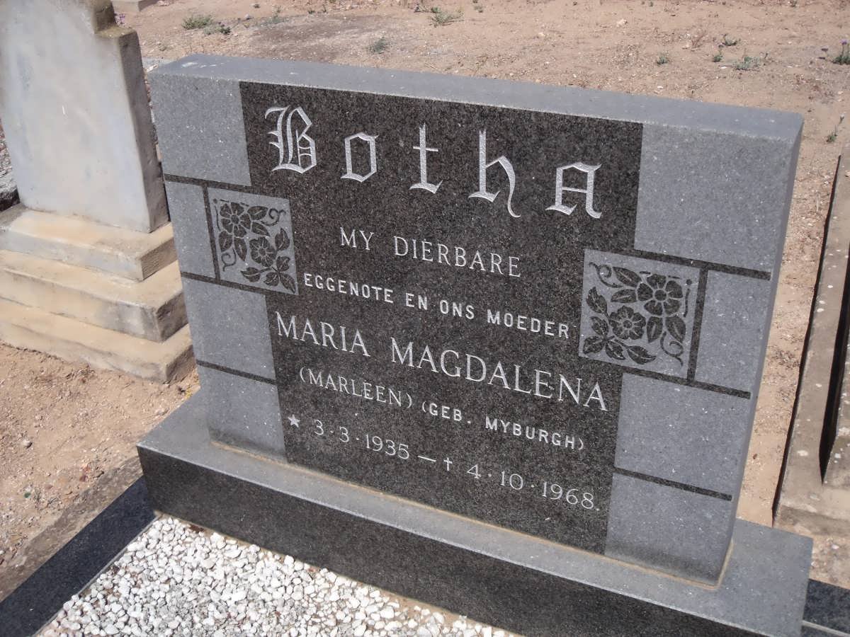 BOTHA Maria Magdalena nee MYBURGH 1935-1968