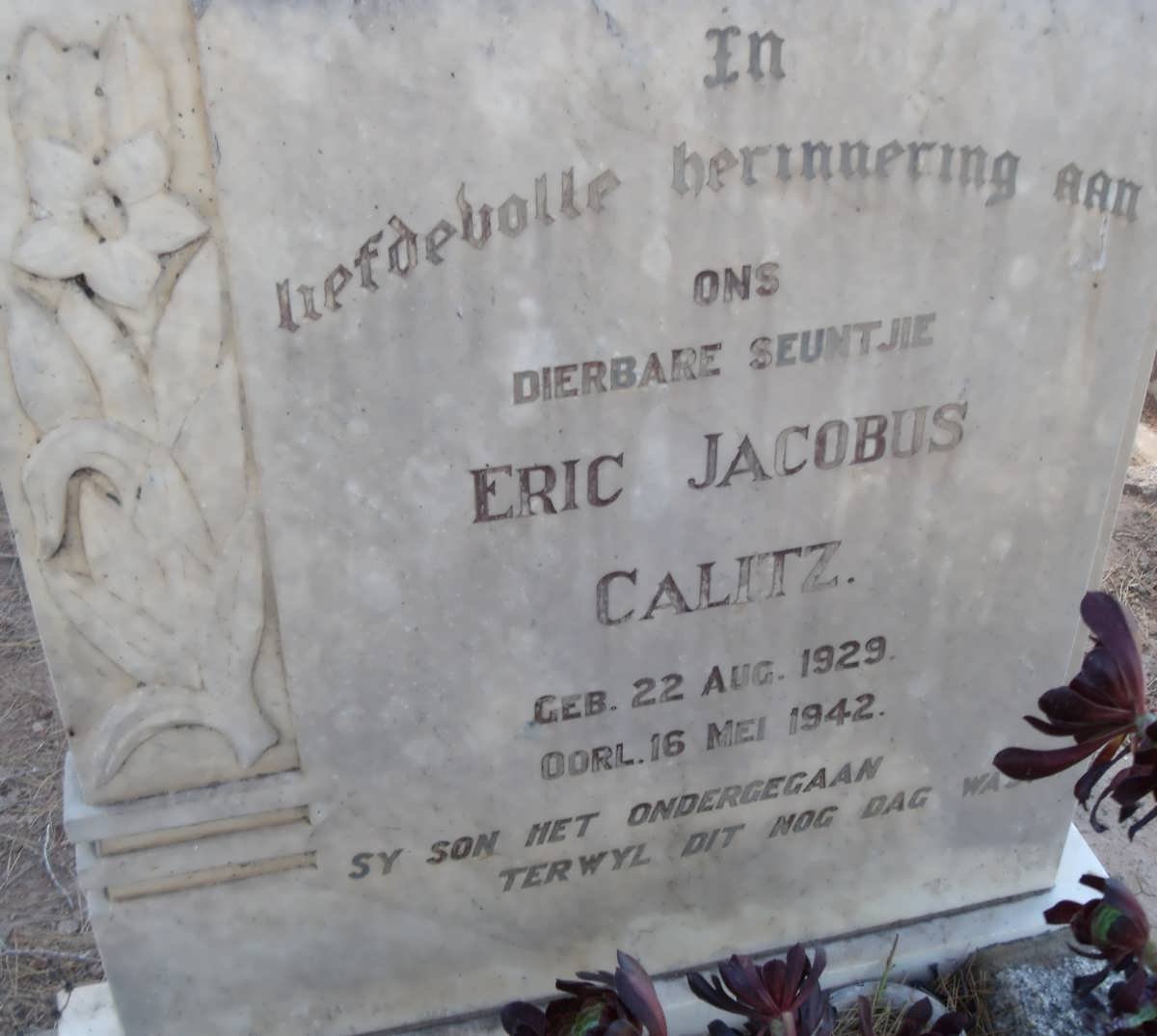 CALITZ Eric Jacobus 1929-1942