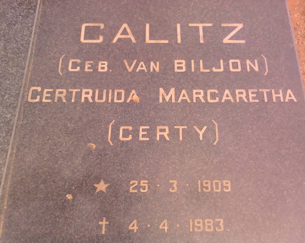 CALITZ Gertruida Margaretha 1909-1983