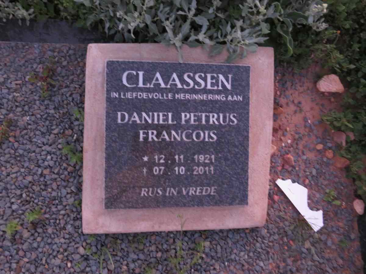 CLAASSEN Daniel Petrus Francois 1921-2011