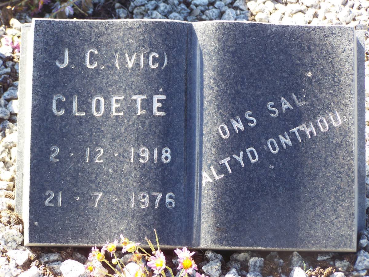 CLOETE J.C. 1918-1976