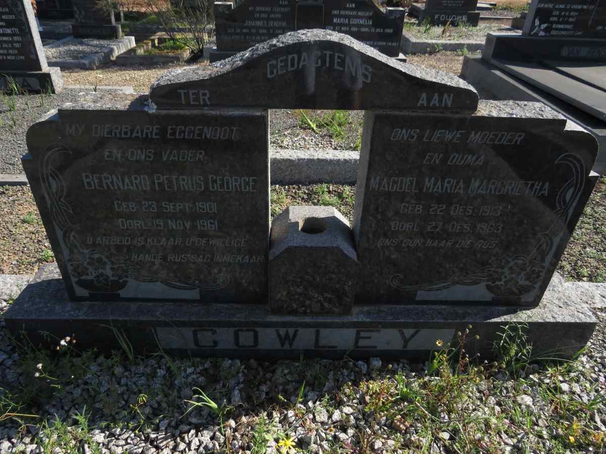 COWLEY Bernard Petrus George 1901-1961 & Magdel Maria Margrietha 1913-1963