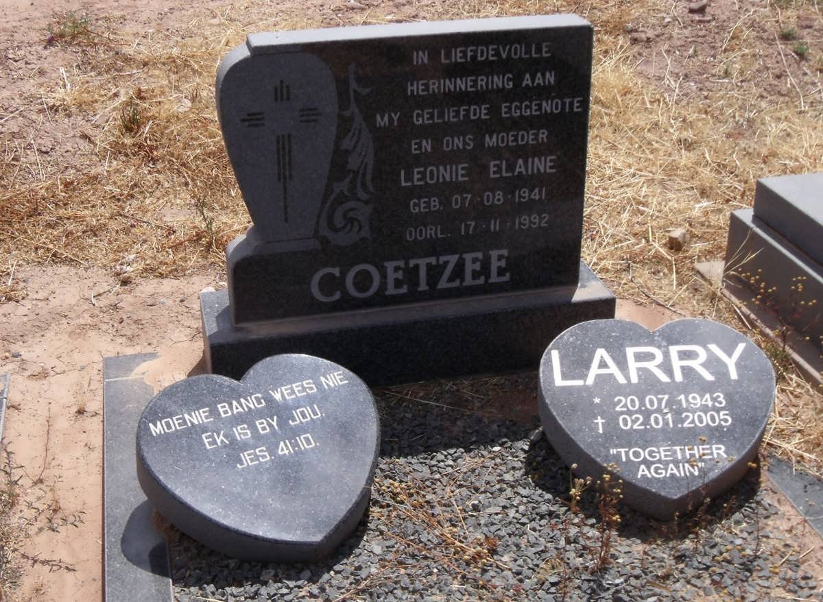 COETZEE Larry 1943-2005 &amp; Leonie Elaine 1941-1992
