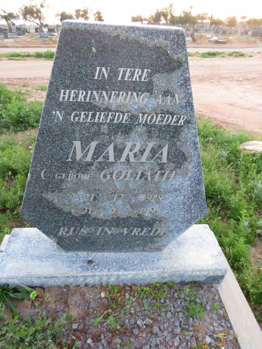 COERECIUS Maria nee GOLIATH 1928-1986