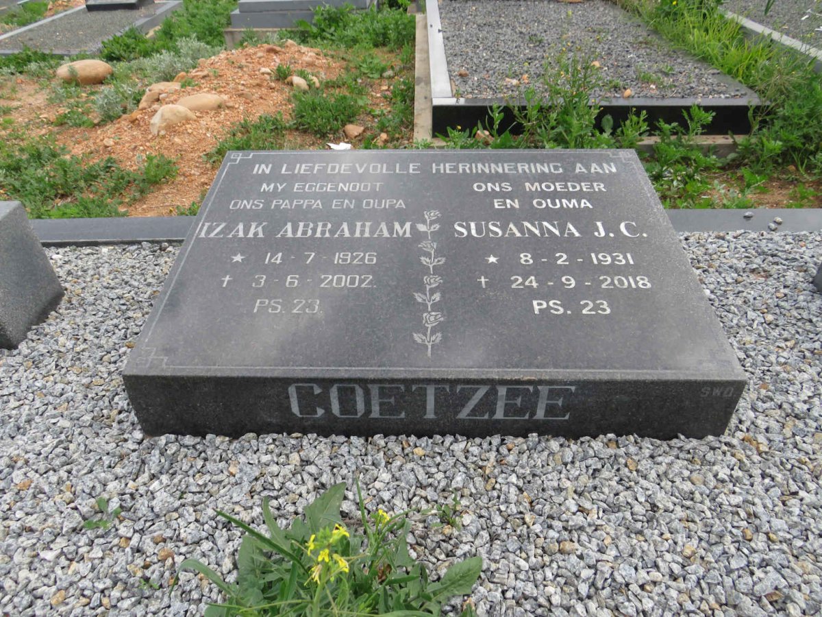 COETZEE Izak Abraham 1926-2002 & Susanna J.C. 1931-2018