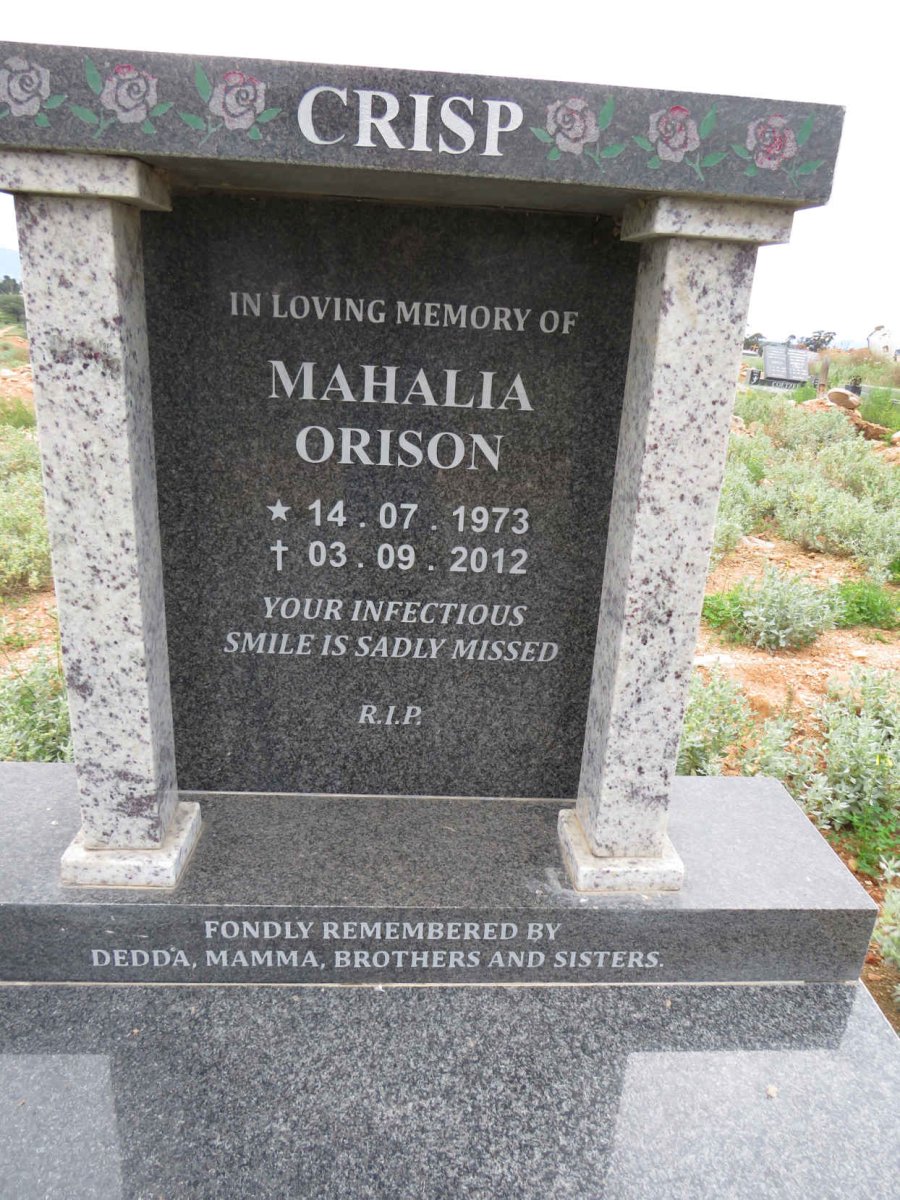 CRISP Mahalia Orison 1973-2012