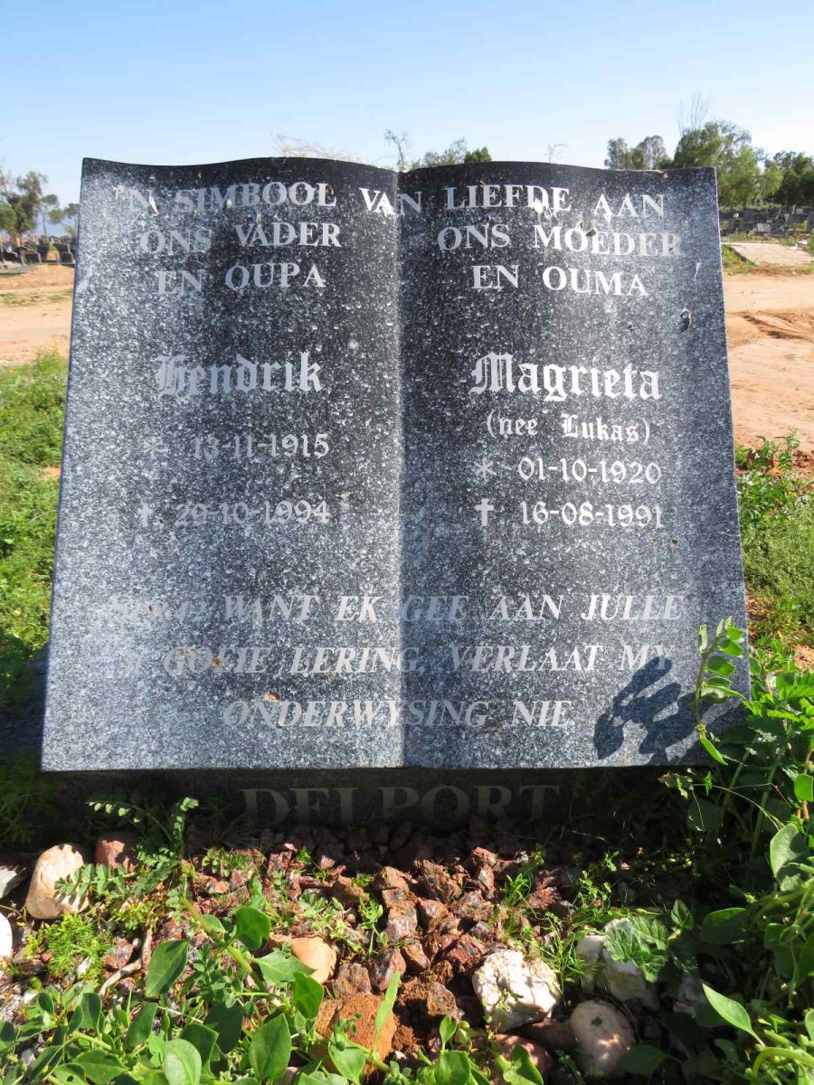 DELPORT Hendrik 1915-1994 & Magrieta LUKAS 1920-1991
