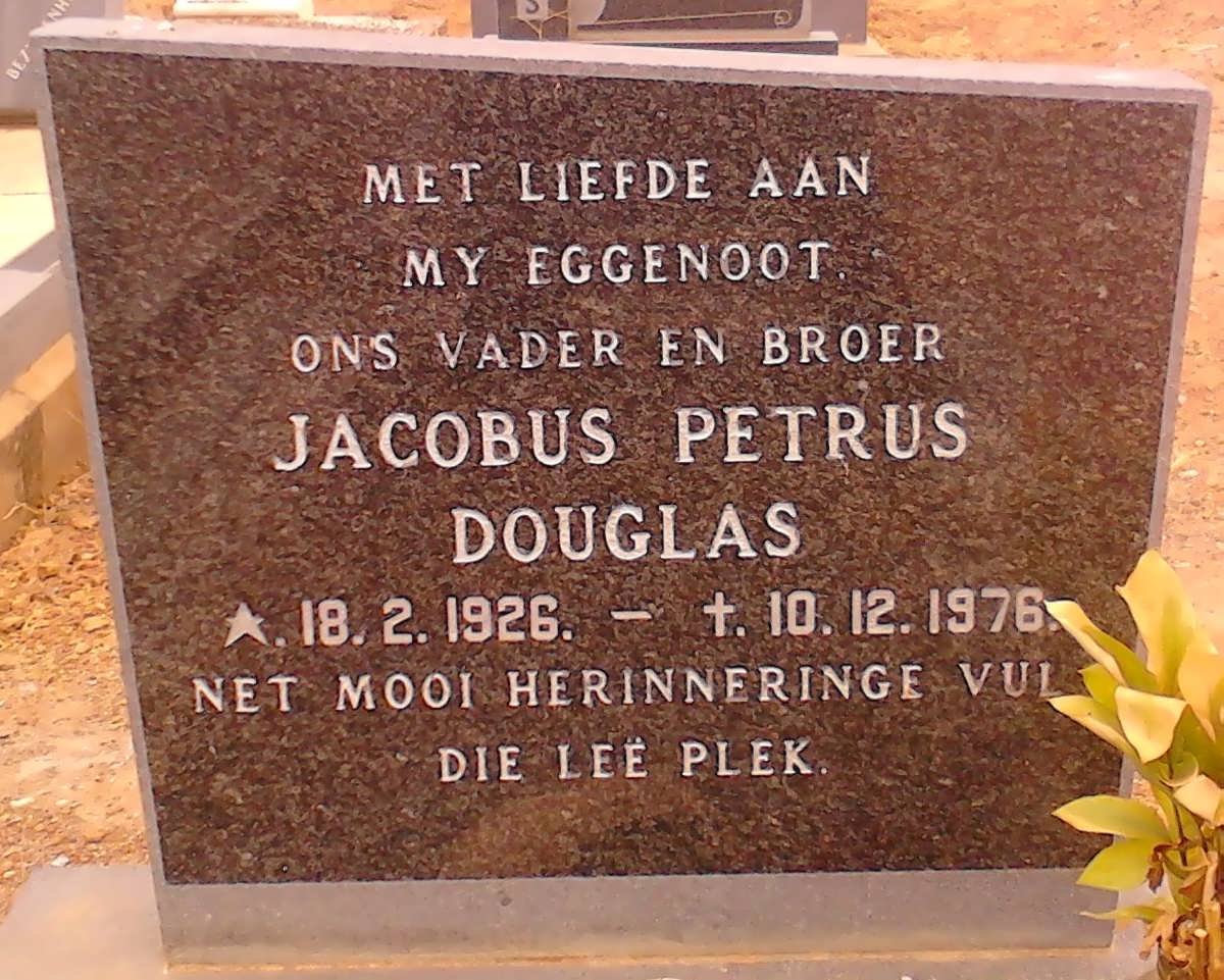 DOUGLAS Jacobus Petrus 1926-1976