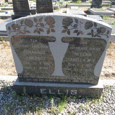 ELLIS Johannes Jakobus 1891-1967 & Helena Isabella M.E. 1901-1983
