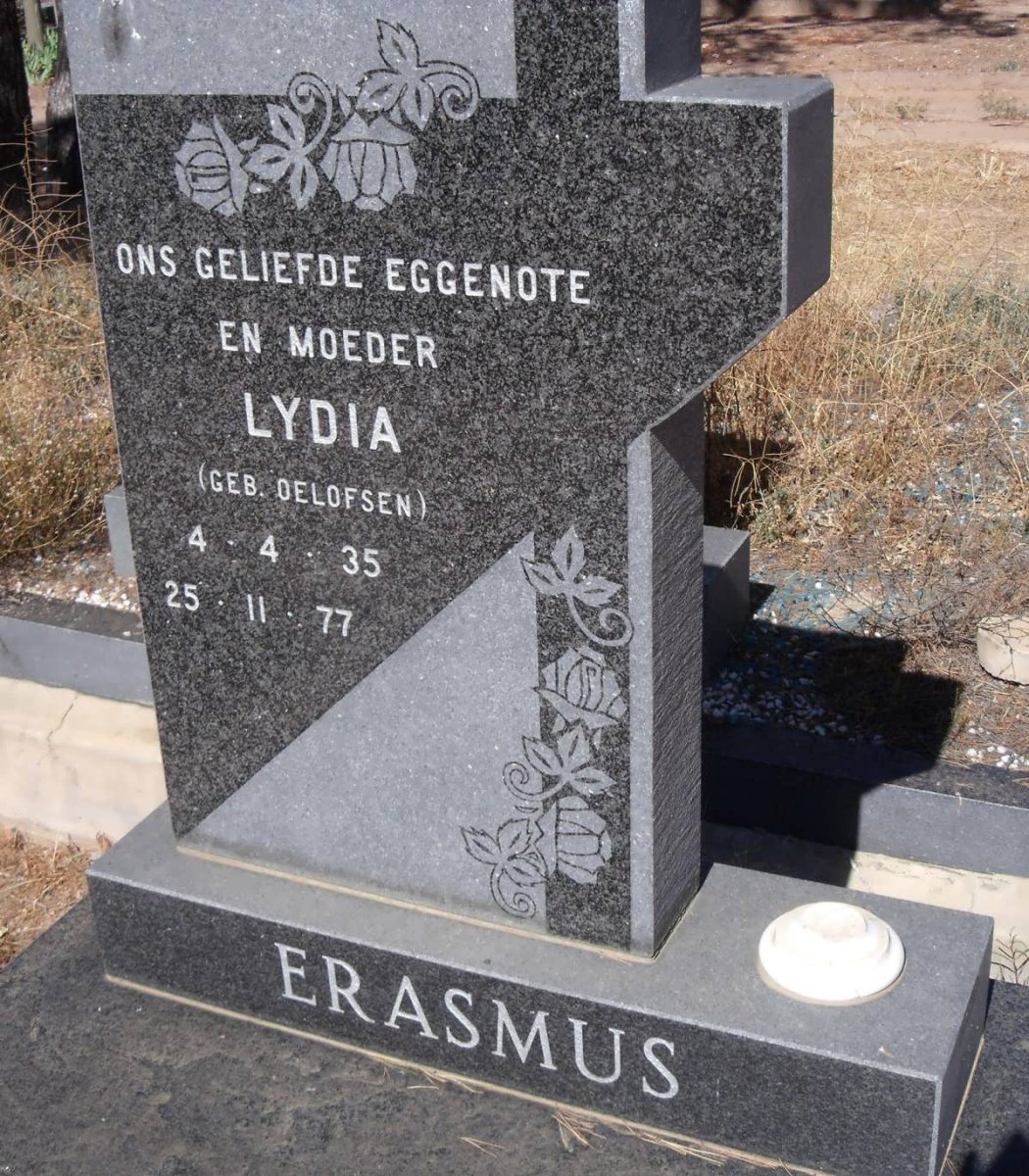 ERASMUS Lydia nee OELOFSEN 1935-1977