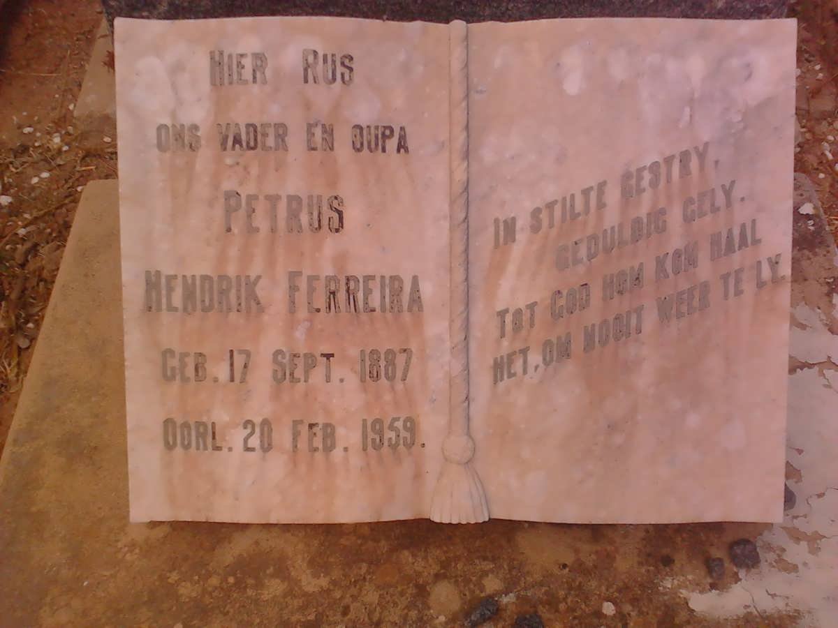 FERREIRA Petrus Hendrik 1887-1959