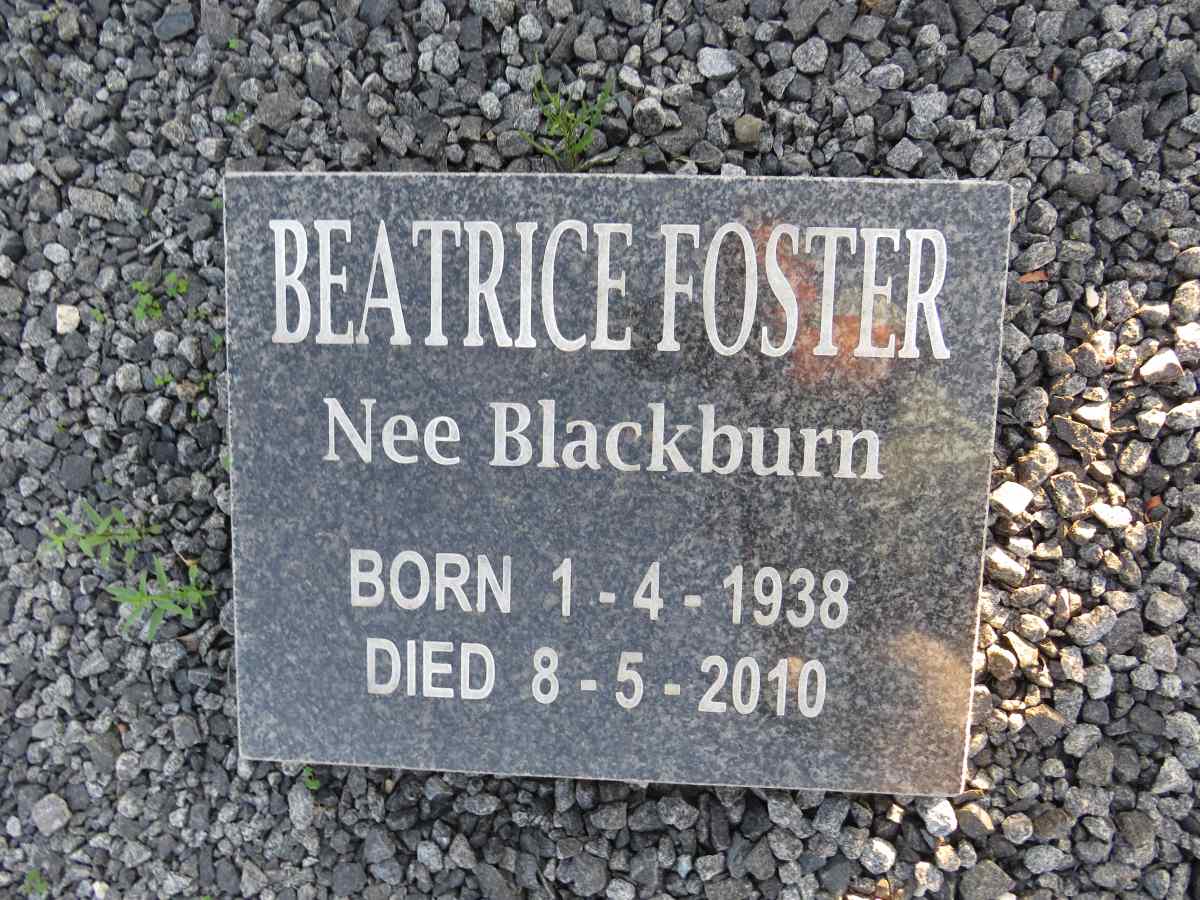 FOSTER Beatrice nee BLACKBURN 1938-2010