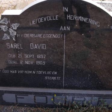 FOURIE Sarel David 1897-1965