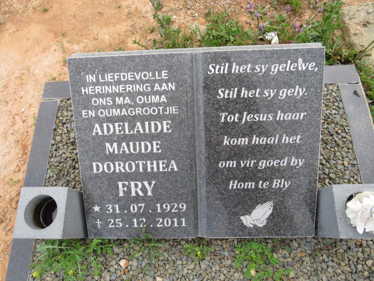 FRY Adelaide Maude Dorothea 1929-2011