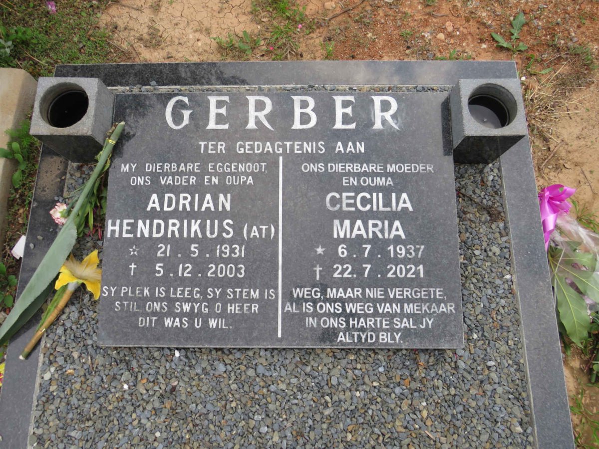 GERBER Adrian Hendrikus 1931-2003 & Cecilia Maria 1937-2021