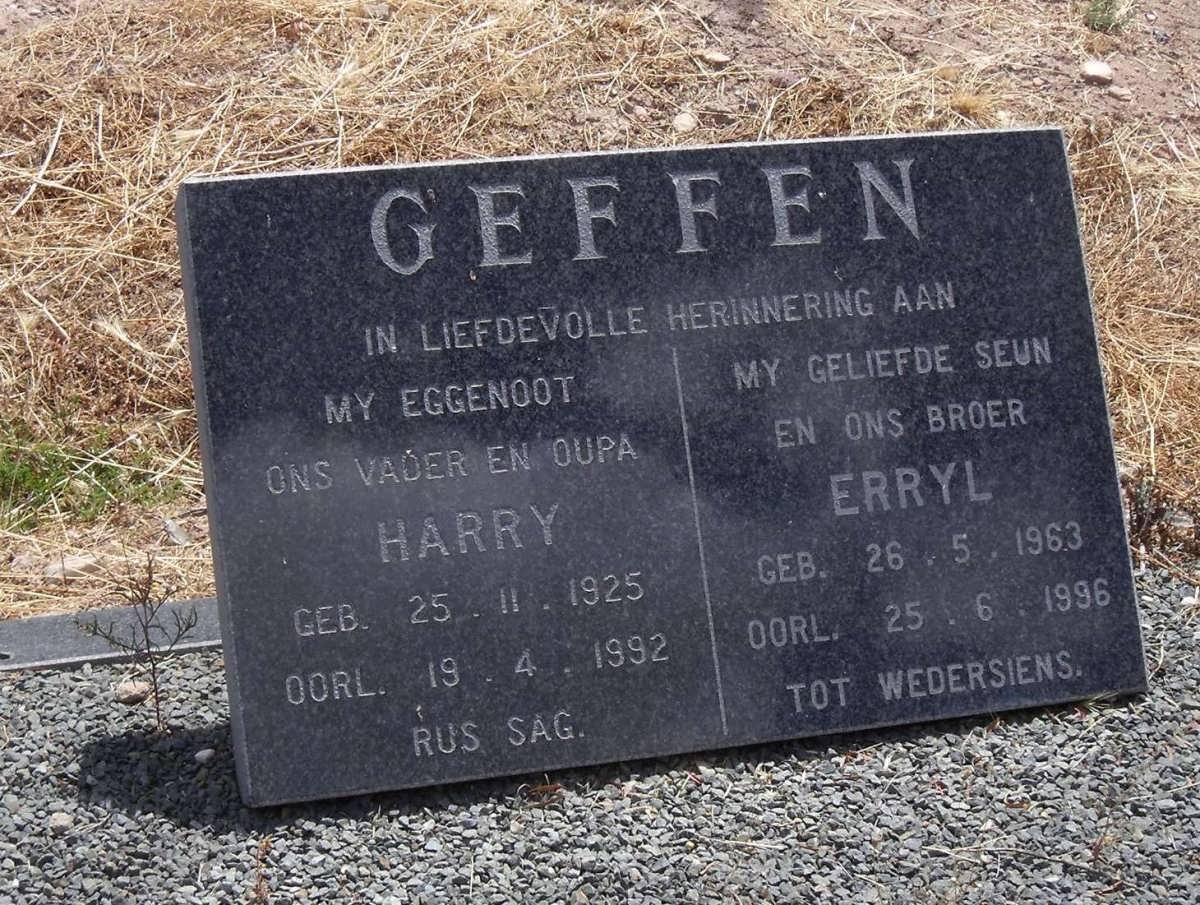 GEFFEN Harry 1925-1992 &amp; Erryl 1963-1996