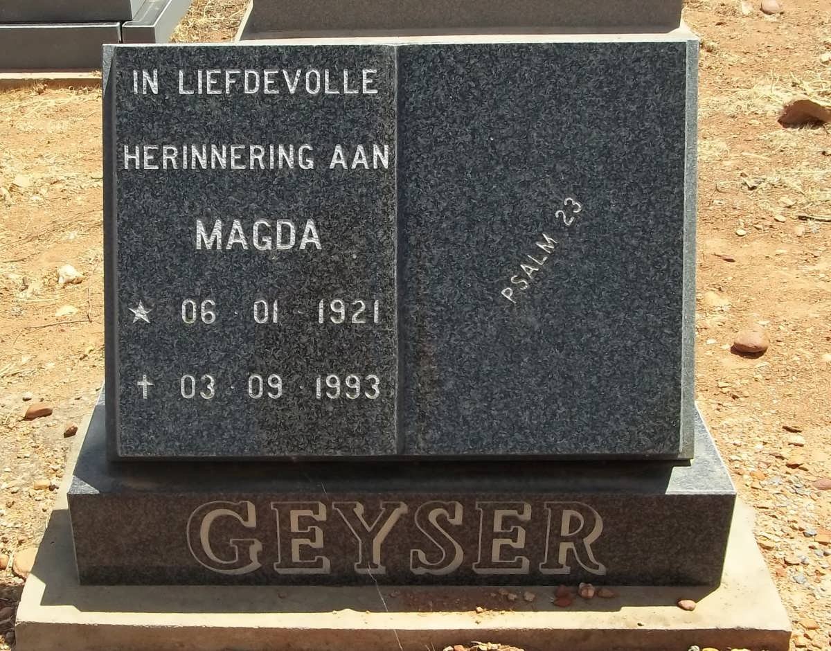 GEYSER Magda 1921-1993