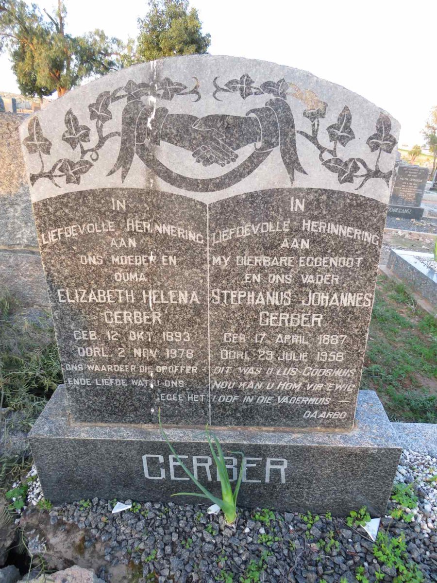 GERBER Stephanus Johannes 1887-1958 & Elizabeth Helena 1893-1978