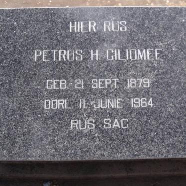 GILIOMEE Petrus H. 1879-1964