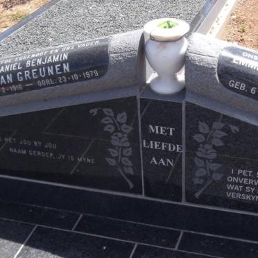 GREUNEN Daniel Benjamin, van 1916-1979 &amp; Emmerentia Magrieta 1933-2007 