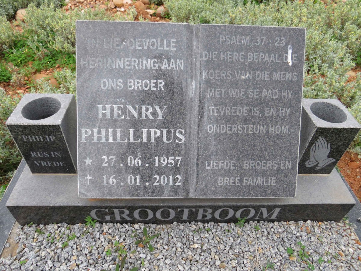 GROOTBOOM Henry Phillipus 1957-2012