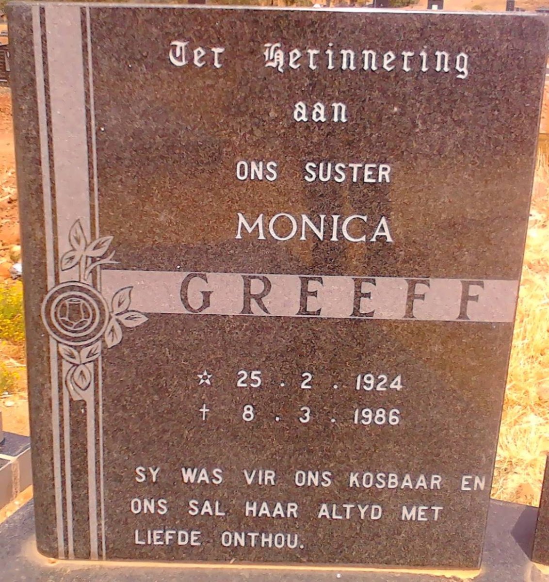 GREEFF Monica 1924-1986