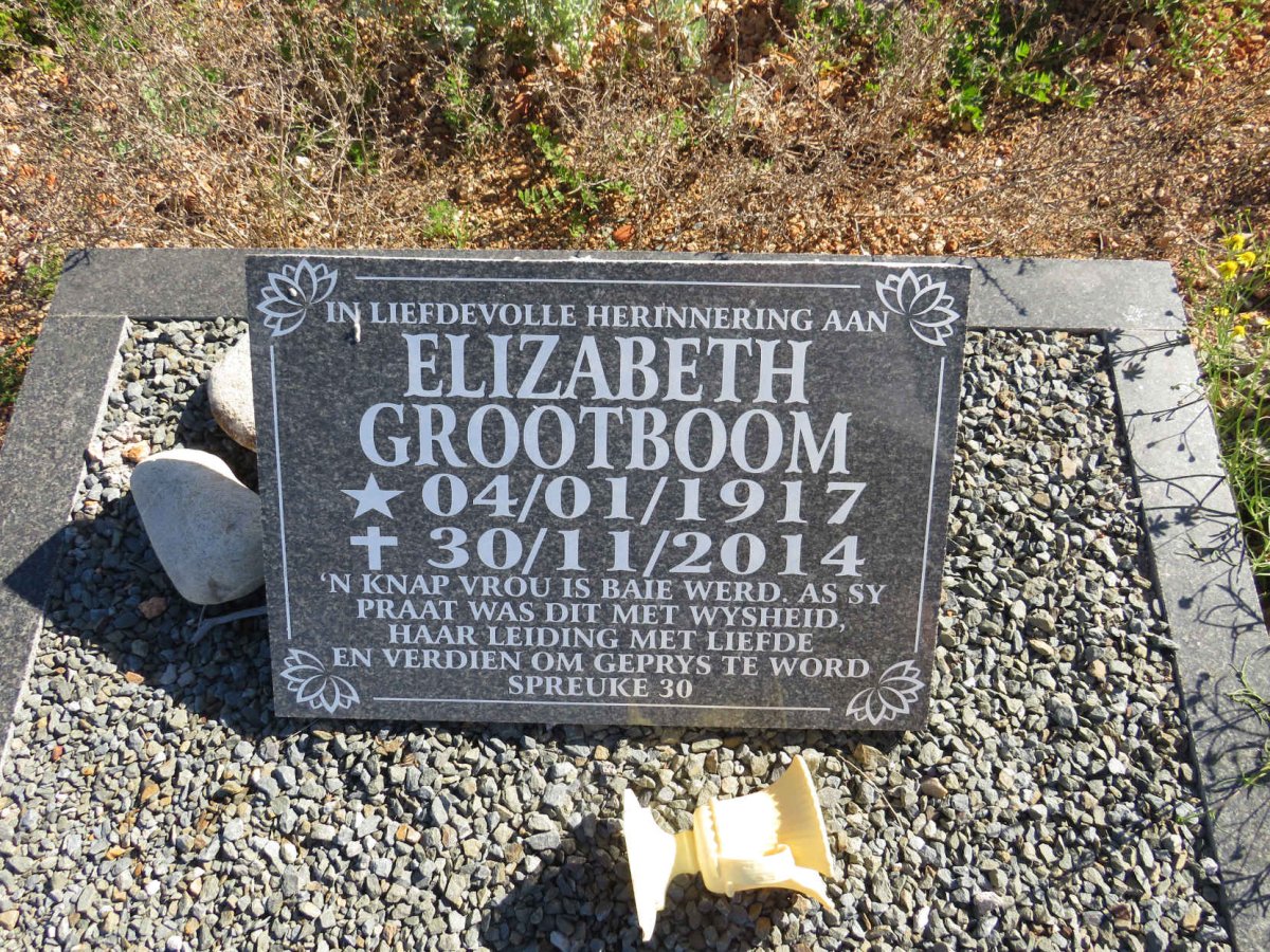 GROOTBOOM Elizabeth 1917-2014