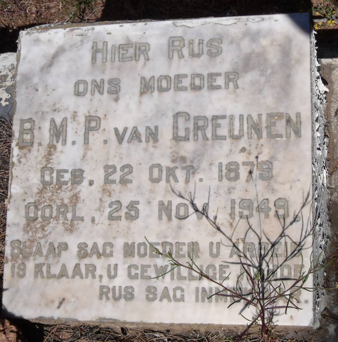 GREUNEN B.M.P., van 1879-1949