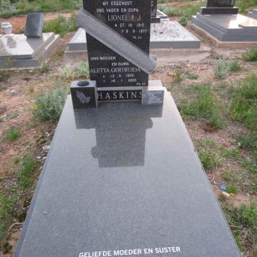 HASKINS Lionel P.J. 1915-1977 & Aletta Gertruida 1928-2005 :: HASKINS Leonie Grace 1951-2017