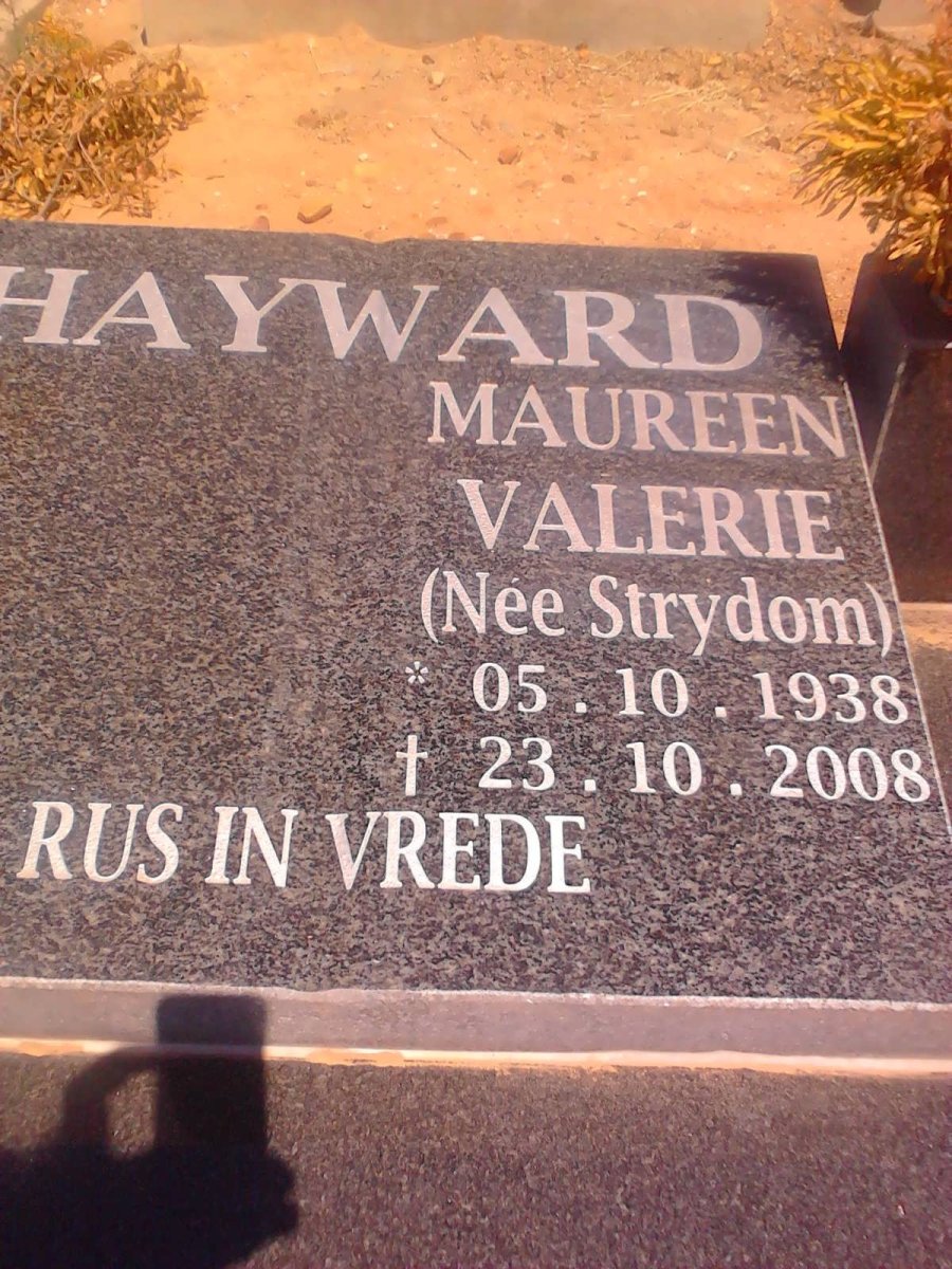 HAYWARD Maureen Valerie nee STRYDOM 1938-2008