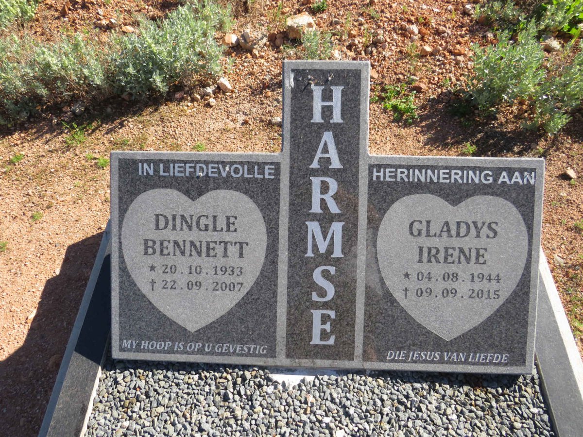 HARMSE Dingle Bennett 1933-2007 & Gladys Irene 1944-2015