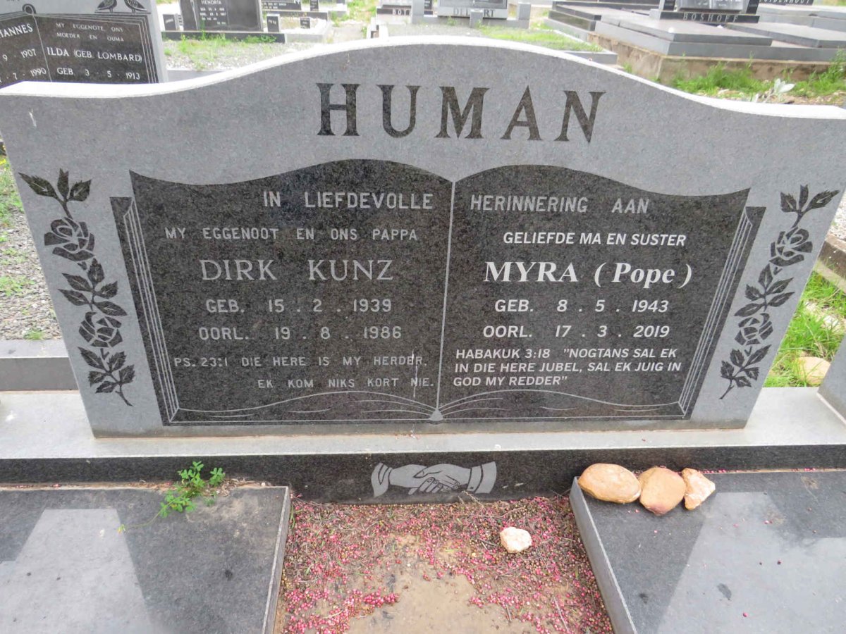 HUMAN Dirk Kunz 1939-1986 & Myra POPE 1943-2019