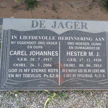JAGER Carel Johannes, de 1917-2006 & Hester M.J. 1920-2014