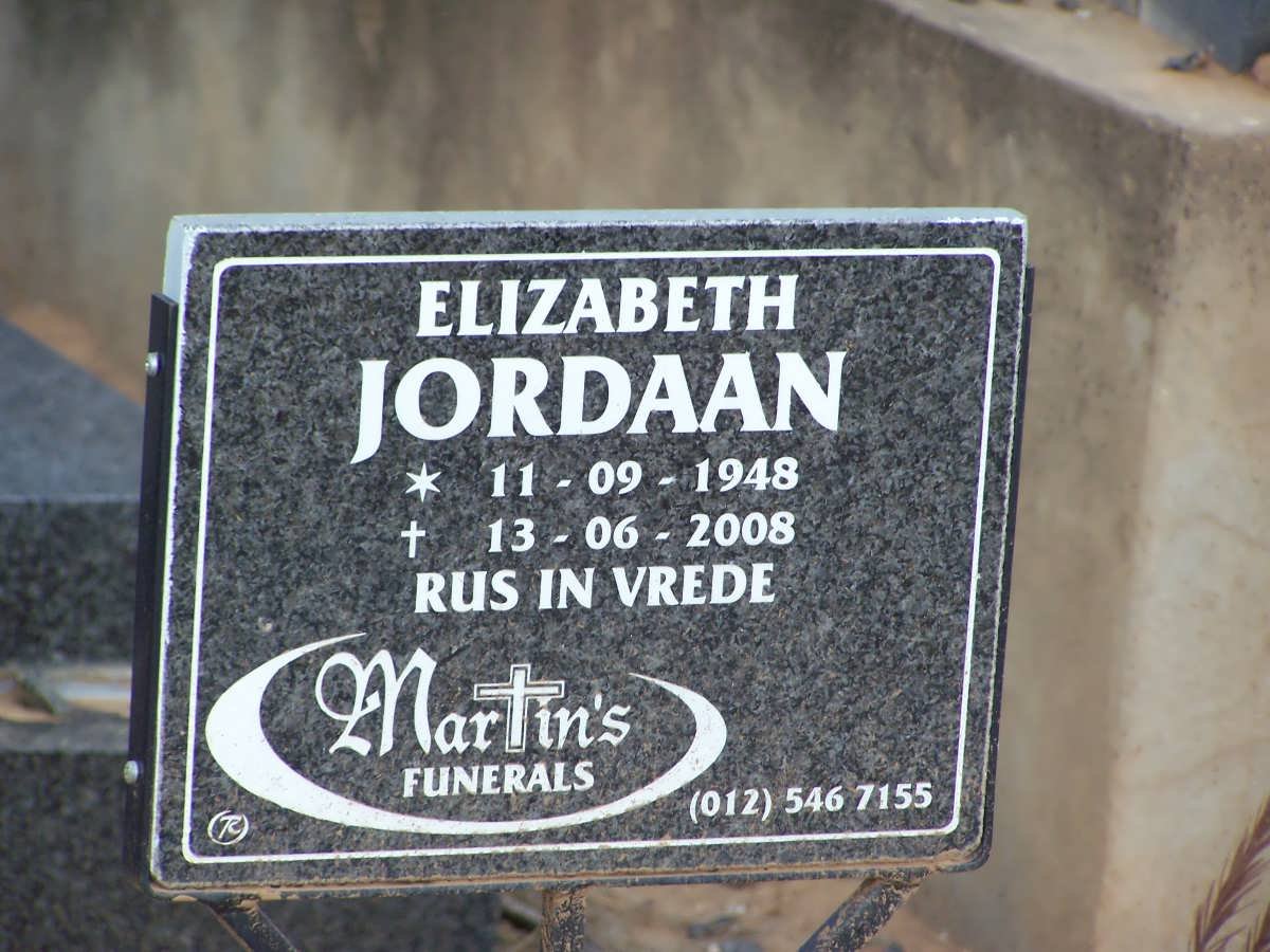 JORDAAN Elizabeth 1948-2008